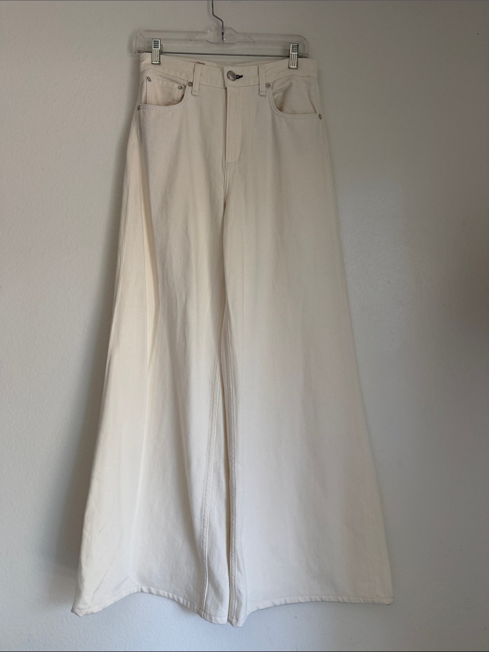 Rag & Bone Wide-Leg Jeans in Ecru - Picture 6 of 12